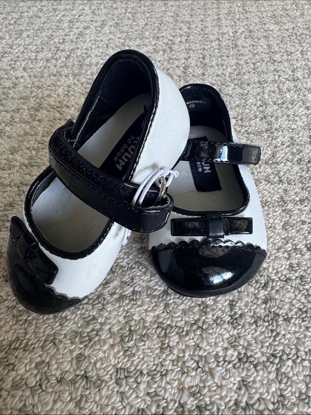 Children's Black & White Mary Jane Dress Shoes
